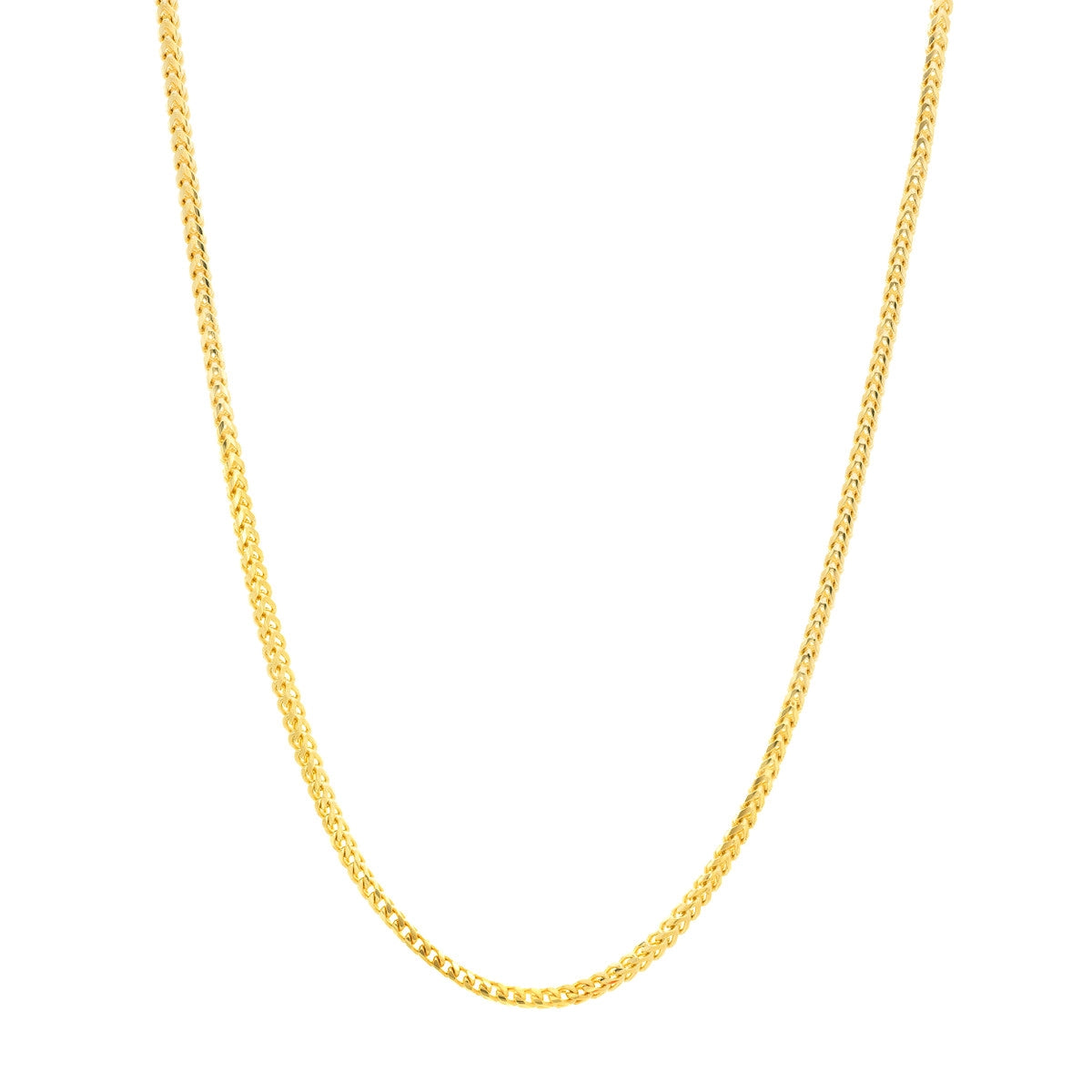 Custom Necklaces For Anniversary Gifts-14K Yellow Gold Round Franco Chain