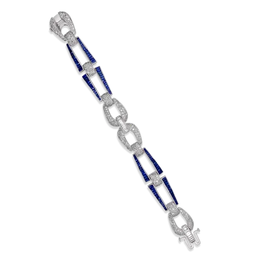 Beaded Bracelets For Women-Sapphire & Diamond Bracelet