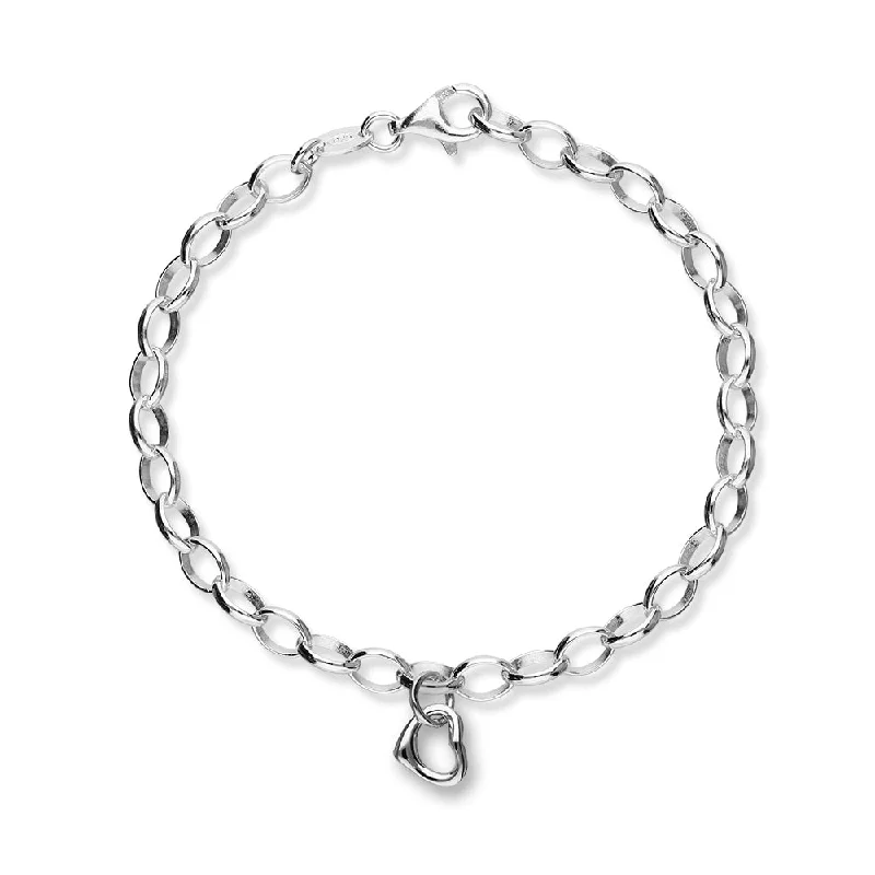 Bracelets For Mother’s Day Gifts-Hearts Silver Bracelet BL495