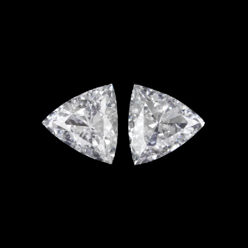 Festive Earrings For Holiday Celebrations-NATURAL DIAMOND TRILLION CUT MATCHING PAIR 0.22ct LOOSE ACCENT STUD EARRINGS