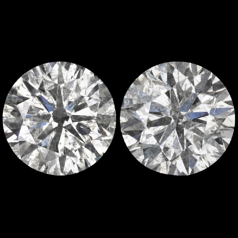 Gemstone Earrings For Sparkly Night Outfits-6.15ct DIAMOND STUD EARRINGS VERY GOOD ROUND BRILLIANT CUT NATURAL PAIR 6 CARAT