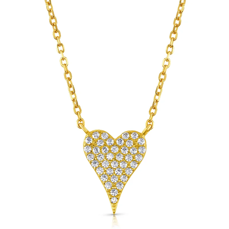 Fashionable Necklaces For Elegant Fashion-POINTED HEART NECKLACE, GOLD