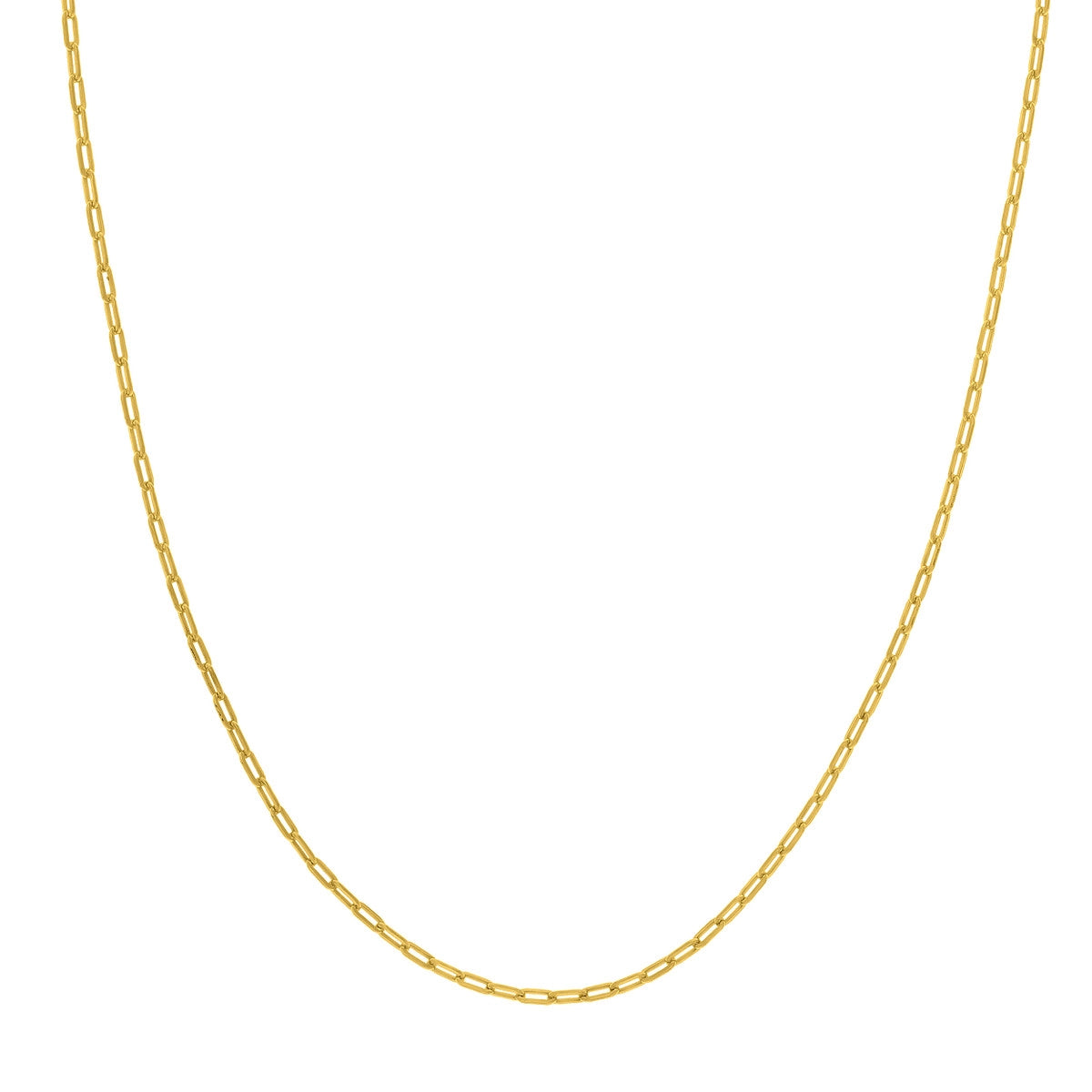 Gold Necklaces For Elegant Affairs-14K Yellow Gold Paperclip Foreztina Chain