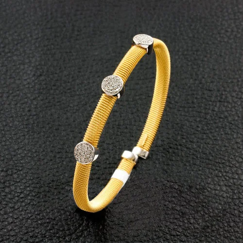 Bracelets For Bridal Gifts-Flexible Cuff Bracelet with Diamonds