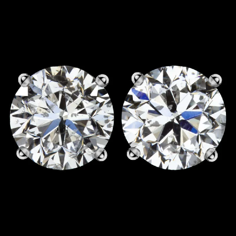 Simple Gold Earrings For Daily Use-1.80ct VERY GOOD CUT DIAMOND STUD EARRINGS NATURAL ROUND BRILLIANT MATCHING PAIR