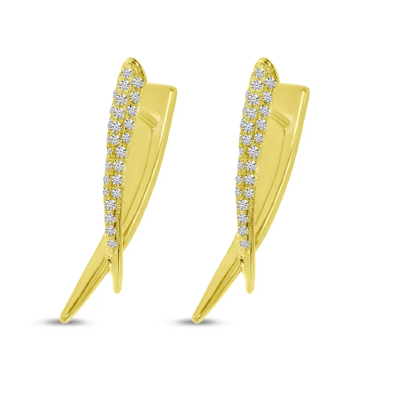 Gorgeous Hoop Earrings For Special Events-DIAMOND EDGY HUGGIE EARRINGS E10520