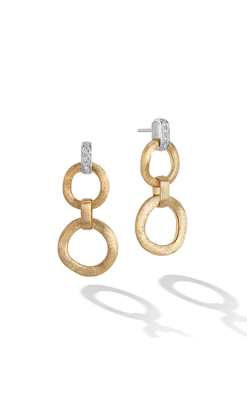 Wedding Earrings For Elegant Bridal Look-MARCO BICEGO JAIPUR GOLD EARRINGS OB1759 B YW