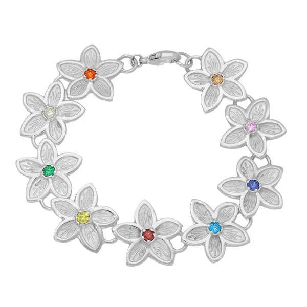 Stylish Bracelets For Parties-Happy Valley Silver Bracelet CBL113 Multi CZ