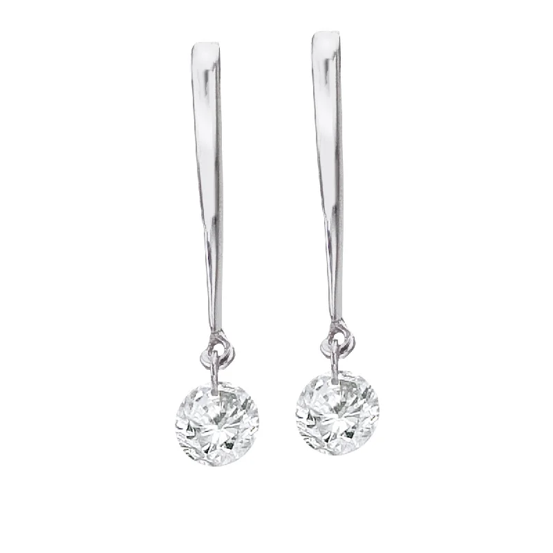 Intricate Earrings For Cultural Events-DASHING DIAMOND DROP EARRINGS E8915W