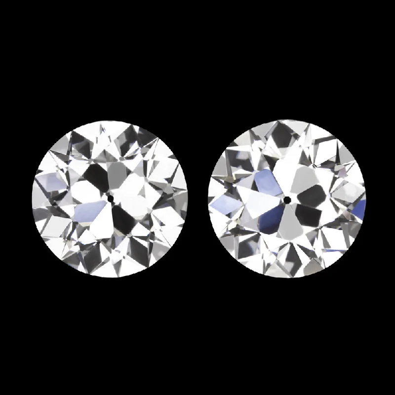 Wedding Earrings For Bride-2 CARAT OLD EUROPEAN CUT LAB CREATED DIAMOND STUD EARRINGS CERTIFIED E VS1 PAIR