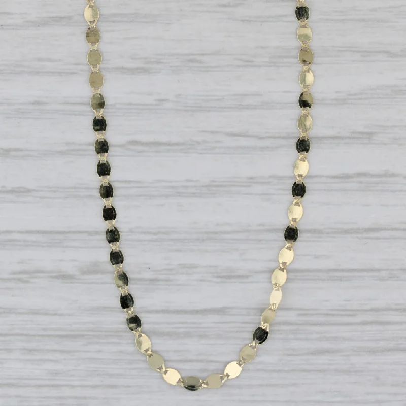 Gemstone Necklaces For Colorful Touch-New Oval Mirror Chain Necklace 14k Yellow Gold 18" 2.2mm