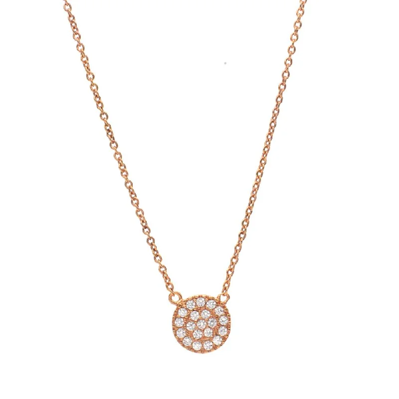 Stunning Gold Necklaces For Evening Glam-TINY DISC NECKLACE, ROSE GOLD