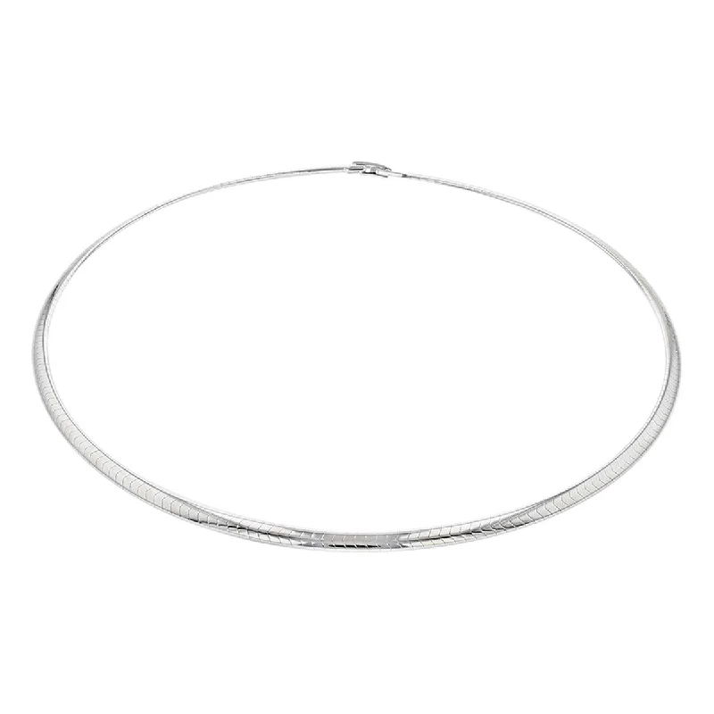 Crystal Necklaces For Sparkly Occasion-16-Inch 14K White Gold Omega Necklace