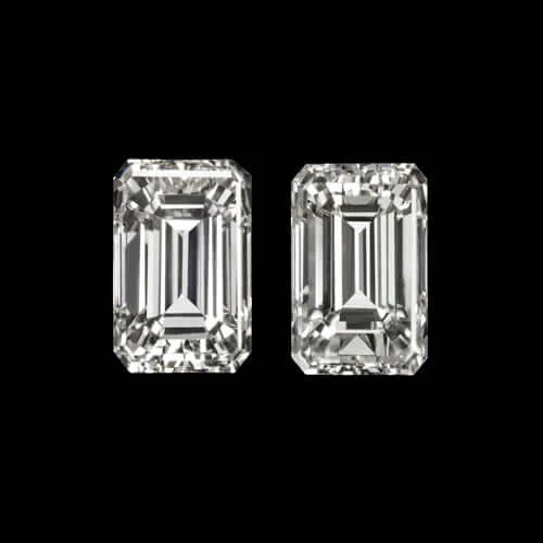 Artistic Earrings For Creative Outfits-EMERALD CUT LAB CREATED DIAMOND MATCHING PAIR 0.40ct STUD EARRINGS LOOSE ACCENT