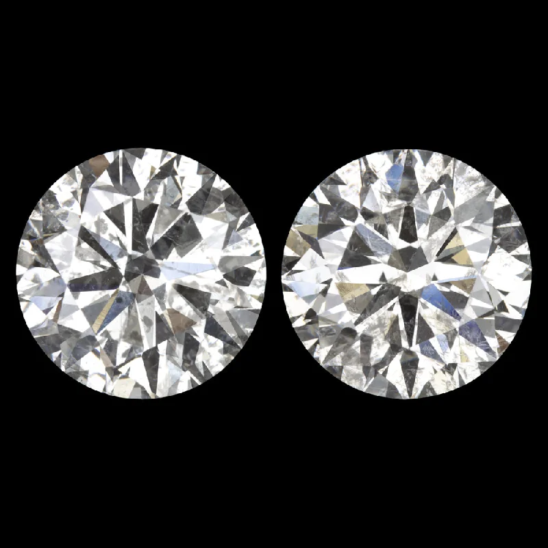 Sparkling Earrings For Festive Wear-4.22ct DIAMOND STUD EARRINGS VERY GOOD ROUND BRILLIANT CUT NATURAL PAIR 4 CARAT