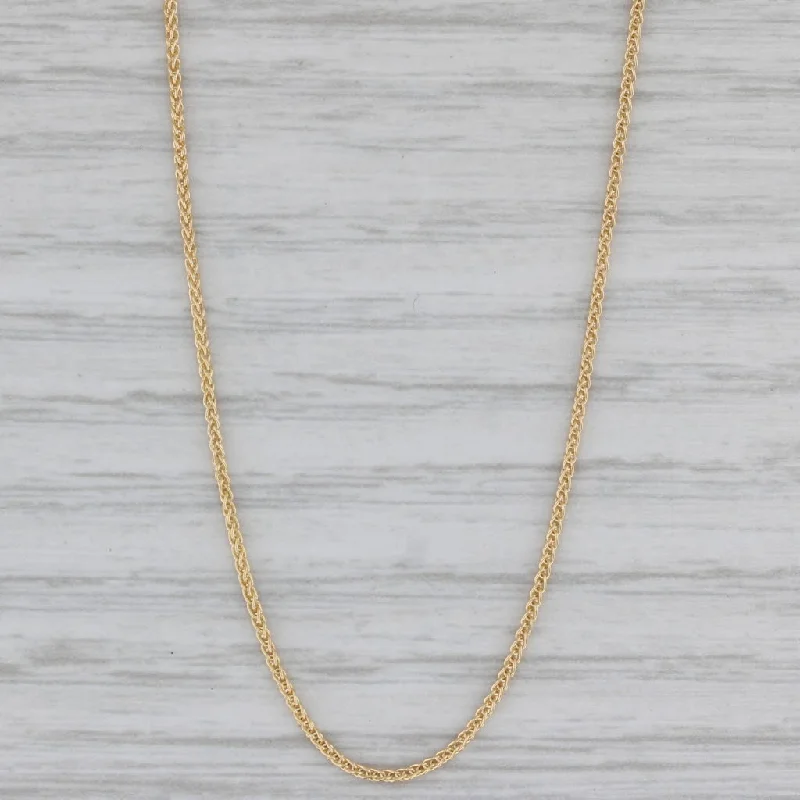 Customizable Gold Necklaces For Special Gifts-New Wheat Chain Necklace 10k Yellow Gold 18" 1mm