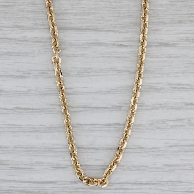 Fashionable Necklaces For Teens-Rolo Cable Chain Necklace 14k Yellow Gold 19" 3mm