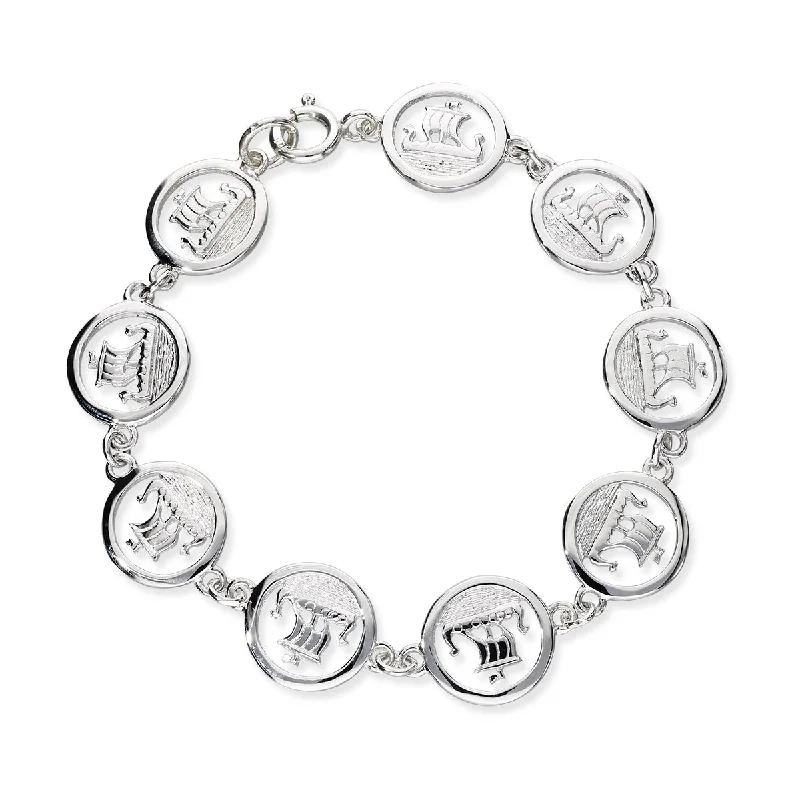 Charm Bracelets For Bridesmaids-Orkney Traditional Silver Bracelet BL79