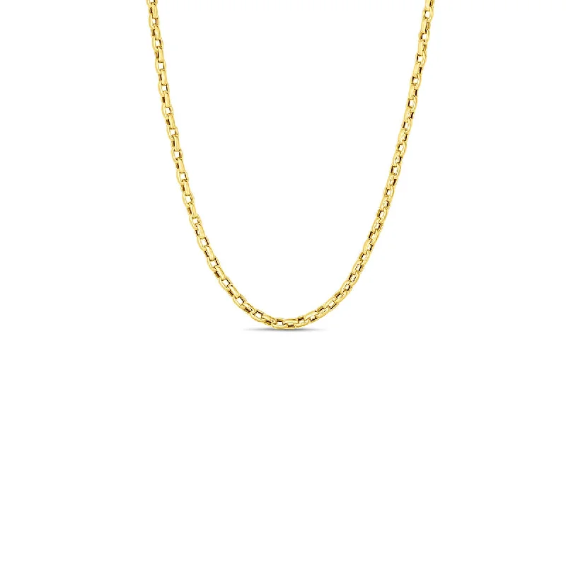 Simple Chain Necklaces For Minimal Style-18K Fine Gauge Square Link Chain Necklace