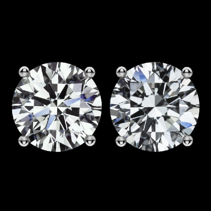 Cute Heart Earrings For Lovers-1.15ct F-G VS LAB CREATED DIAMOND STUD EARRINGS EXCELLENT CUT ROUND BRILLIANT