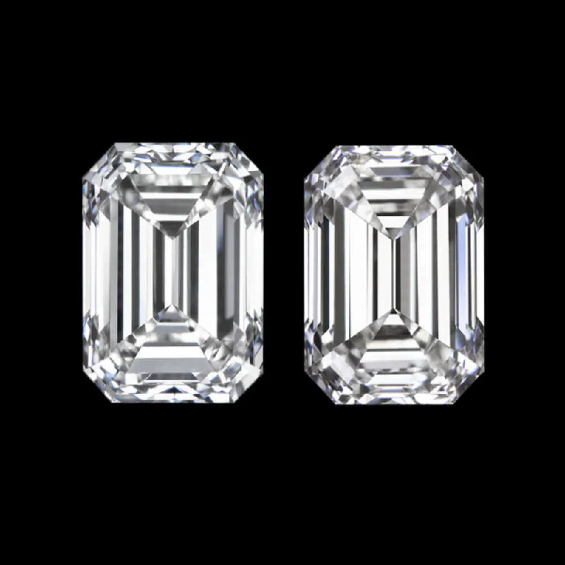 Bridal Earrings For Wedding Day-0.80ct DIAMOND STUD EARRINGS G VS2 EMERALD CUT PAIR LOOSE NATURAL MATCHING PAIR