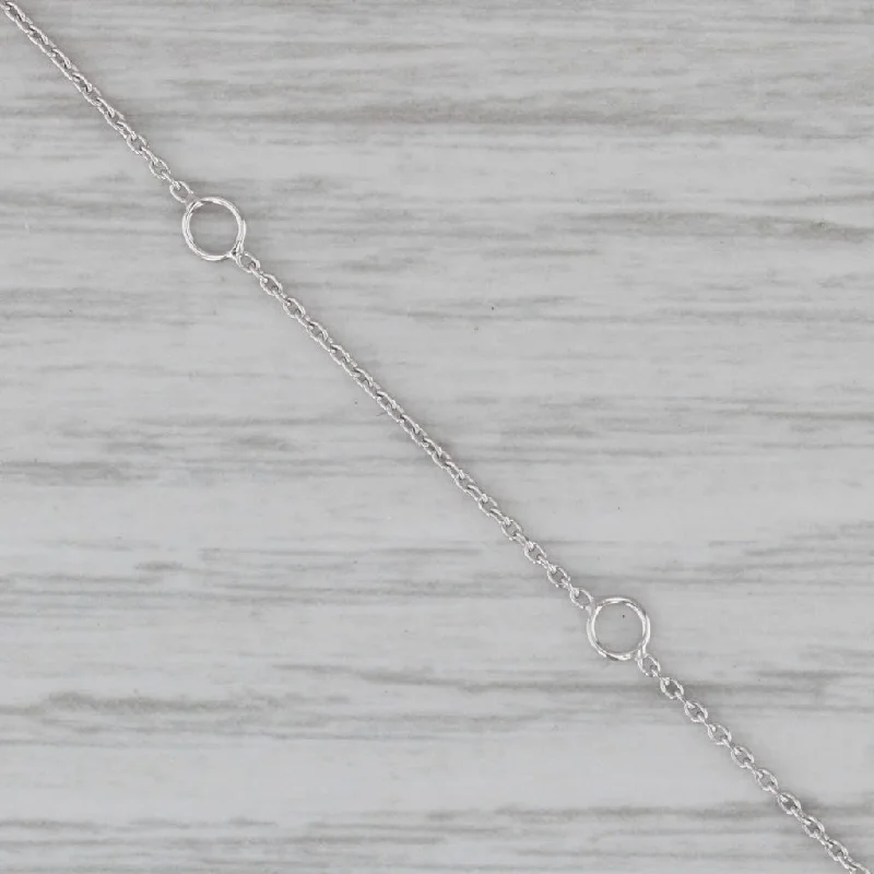 Cute Animal Necklaces For Kids-New Cable Chain Necklace 14k White Gold 0.9mm Adjustable 16" 17" 18"