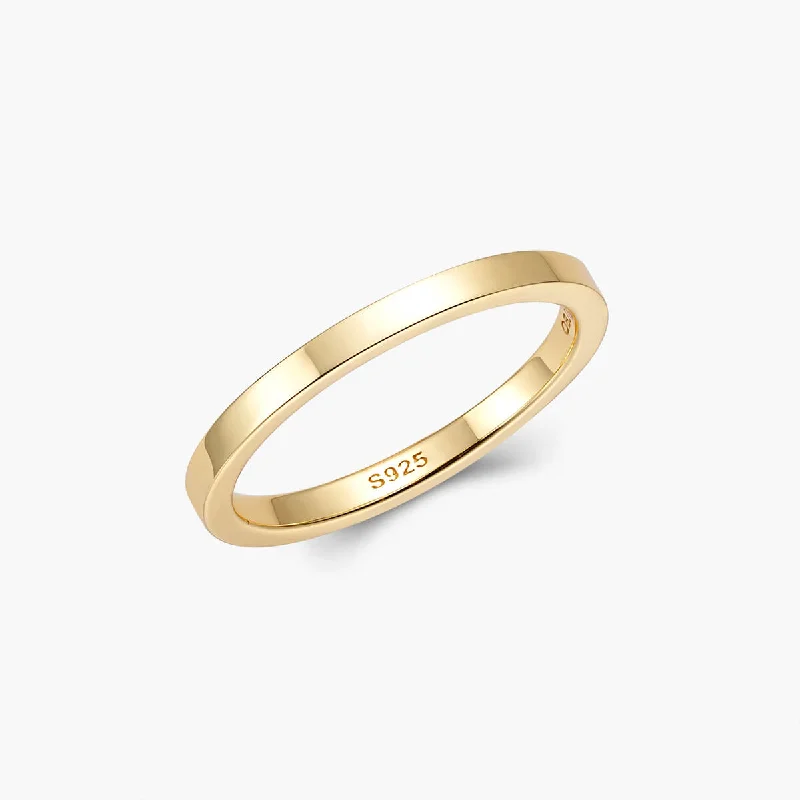 Beautiful Wedding Bands For Couples-Petite Classic Flat Band