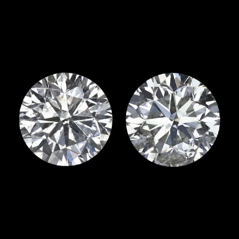 Gemstone Earrings For Formal Events-0.83ct G-H VERY GOOD CUT NATURAL DIAMOND STUD EARRINGS ROUND MATCHING PAIR 3/4ct