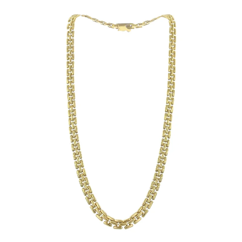 Luxury Necklaces For High-End Fashion-18-Inch 18K Yellow Gold Wide Brick Mesh Necklace