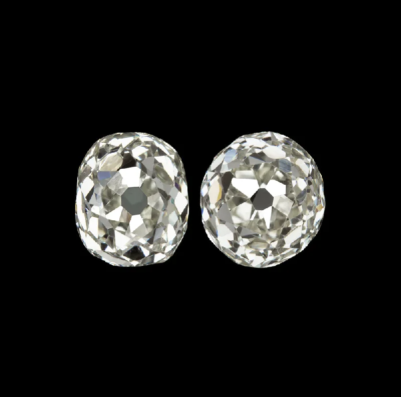 Adjustable Earrings For Comfort Fit-0.61ct OLD MINE CUT DIAMOND STUD EARRINGS H-I VS ANTIQUE PAIR LOOSE NATURAL