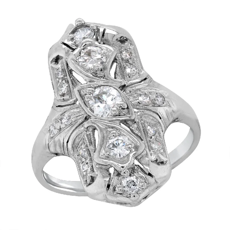 Gorgeous Custom Rings For Unique Weddings-WHITE GOLD DIAMOND STATEMENT RING, 1.00 CT TW