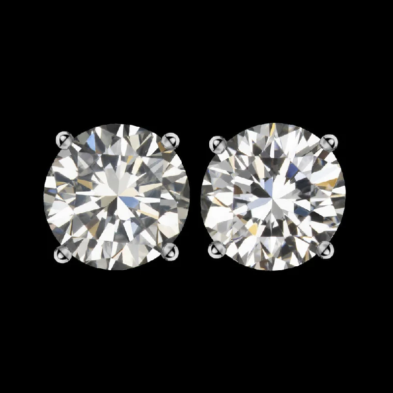 Statement Earrings For Bold Fashion-0.54ct G VS2 DIAMOND STUD EARRINGS ROUND BRILLIANT CUT PAIR ACCENT STONES