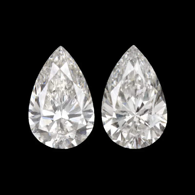 Unique Gold Earrings For Gifting-0.85c PEAR SHAPE DIAMOND PAIR STUD EARRINGS J SI2 NATURAL ACCENT STONES TEARDROP