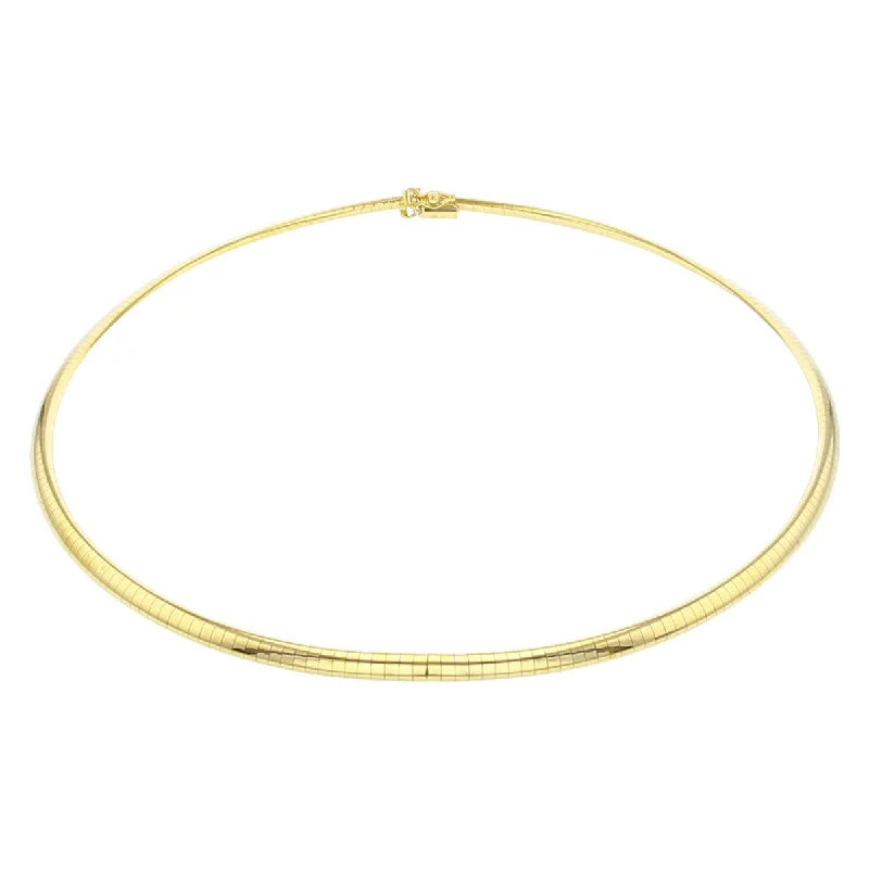 Elegant Crystal Necklaces For Special Events-16-Inch 14K Yellow Gold Omega Necklace