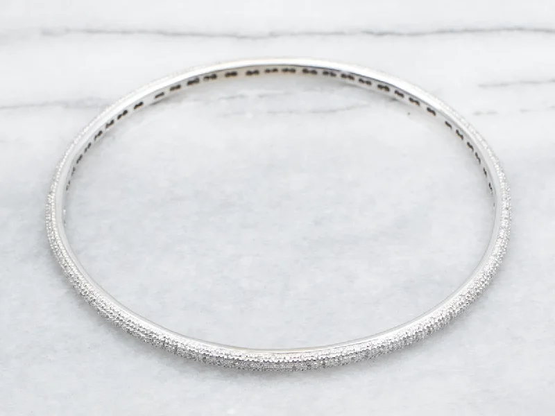 Bangles For Women’s Fashion-White Gold Diamond Bangle Bracelet