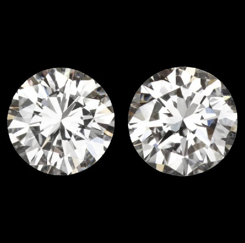 Statement Earrings For Fashion Enthusiasts-1 CARAT G-G VS DIAMOND STUD EARRINGS EXCELLENT CUT MATCHING PAIR ROUND BRILLIANT