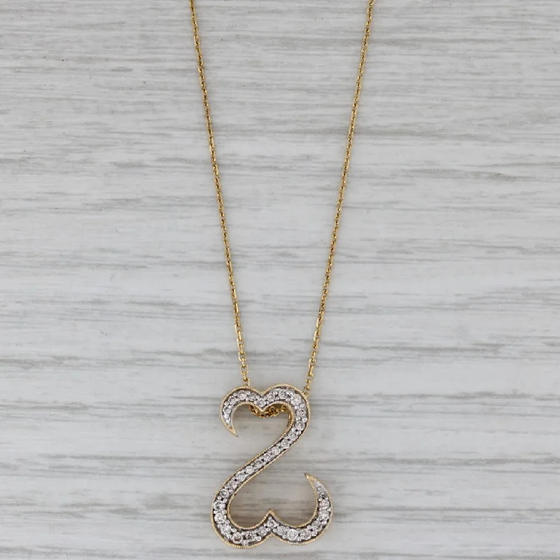 Handmade Necklaces For Unique Jewelry-Jane Seymour 0.25ctw Diamond Open Hearts Pendant Necklace 14k Yellow Gold 18-20"