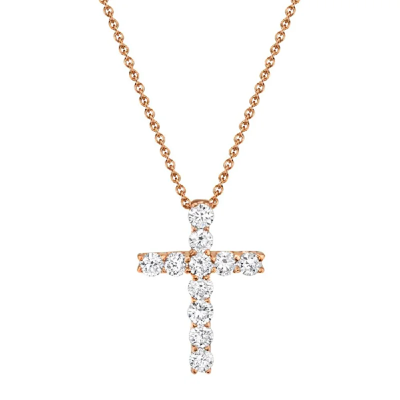 Luxury Diamond Necklaces For Special Days-14k Gold Diamond Cross Necklace