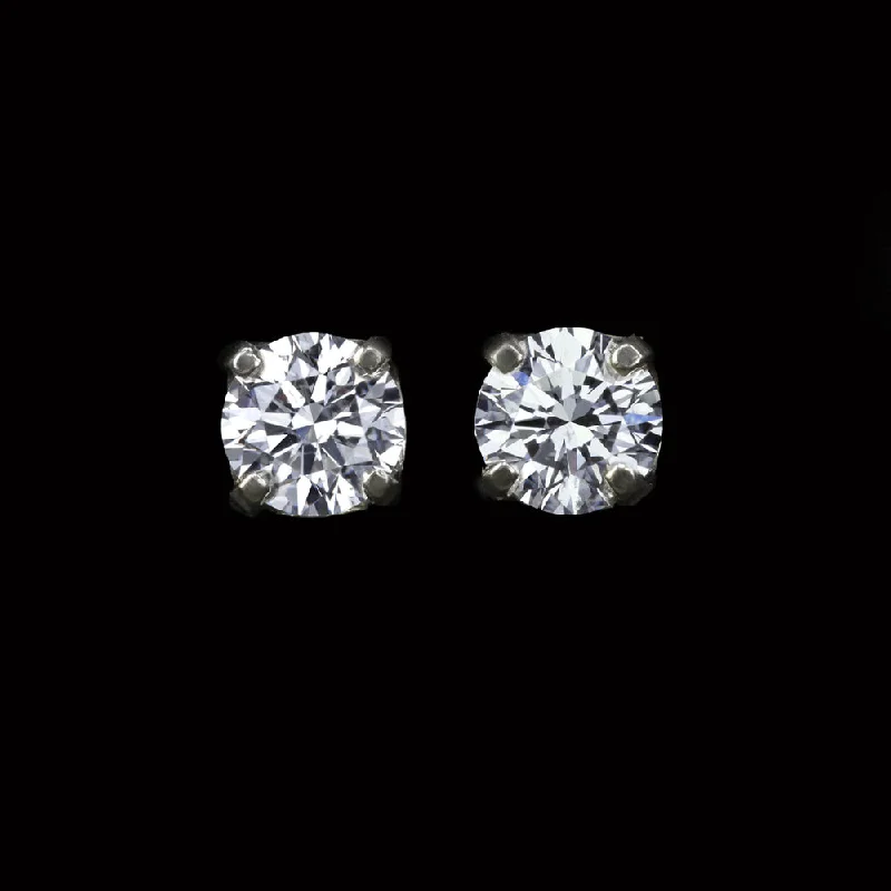 Luxury Earrings For Elegant Gatherings-2 CARAT DIAMOND STUD EARRINGS IGI CERTIFIED NATURAL D-E SI2 ROUND BRILLIANT CUT