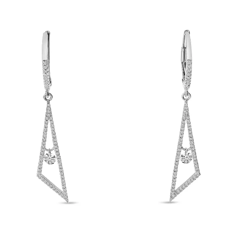 Exclusive Earrings For Anniversary Celebrations-DASHING DIAMONDS GEO EARRINGS E10384W