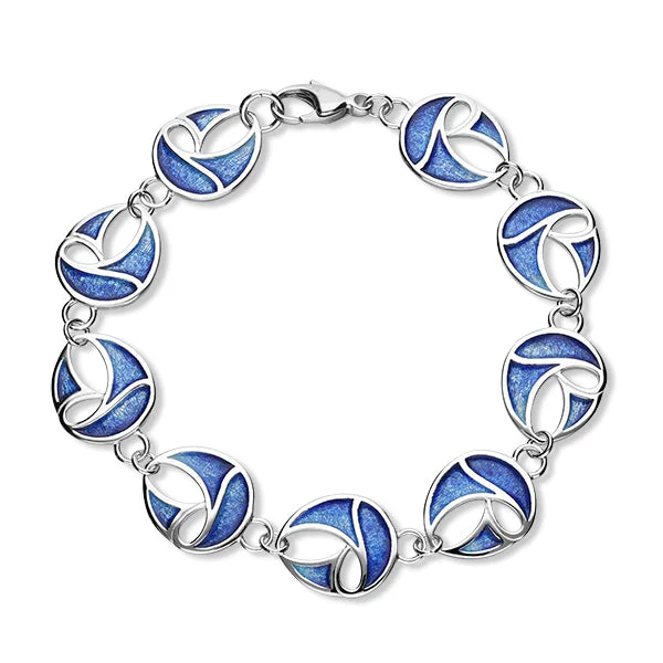 Leather Bracelets For Women-Sail Away Silver Bracelet EBL95