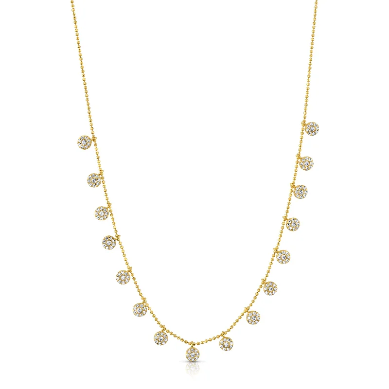 Sparkling Necklaces For Glamorous Looks-MINI CZ DISC NECKLACE, GOLD