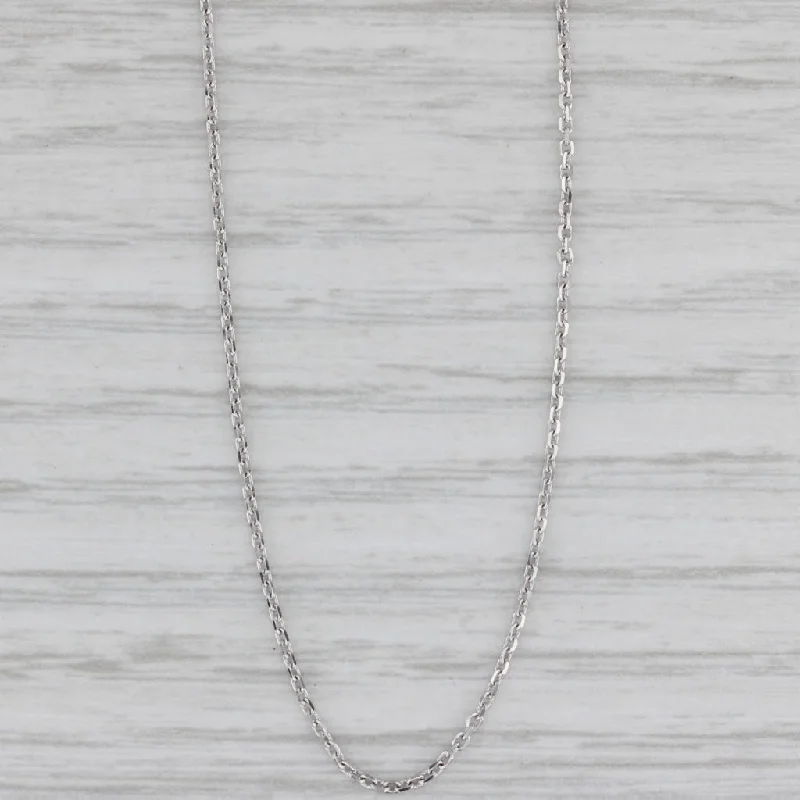 Handmade Gold Necklaces-New Cable Chain Necklace 10k White Gold 20" 1.1mm