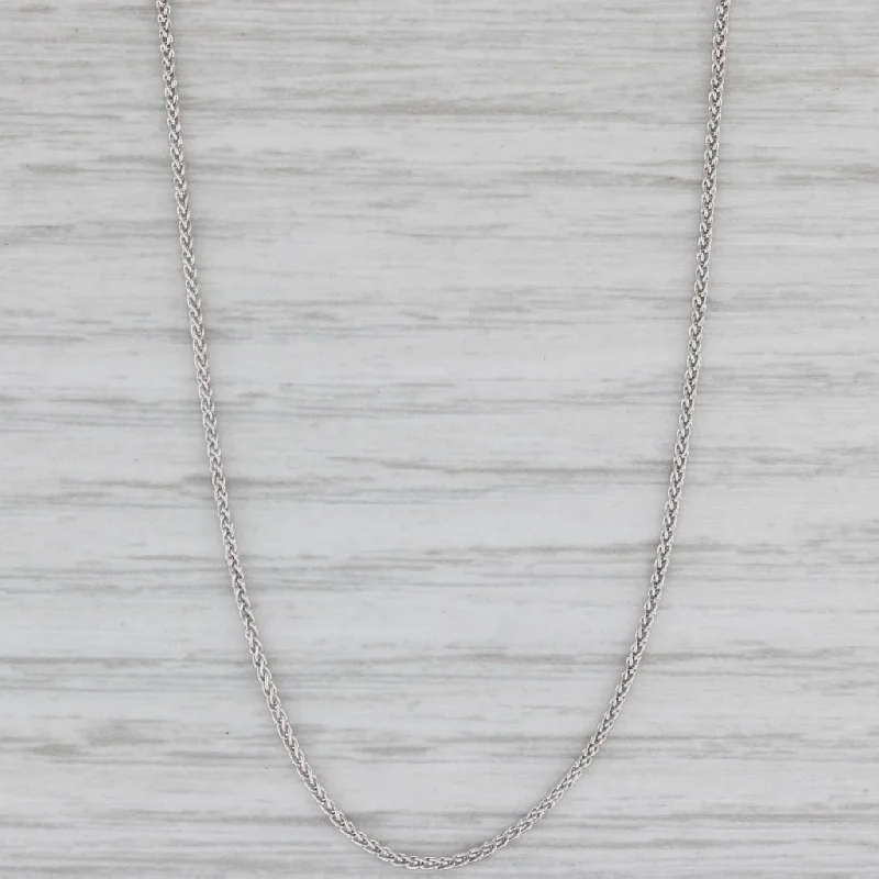 Trendy Cross Necklaces For Bold Fashion-New Wheat Chain Necklace 10k White Gold 16" 1mm