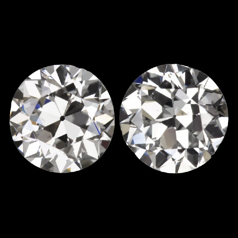 Spherical Earrings For Fashionistas-1.83ct OLD EUROPEAN CUT DIAMOND STUD EARRINGS GIA CERTIFIED G-H SI1-SI2 VINTAGE