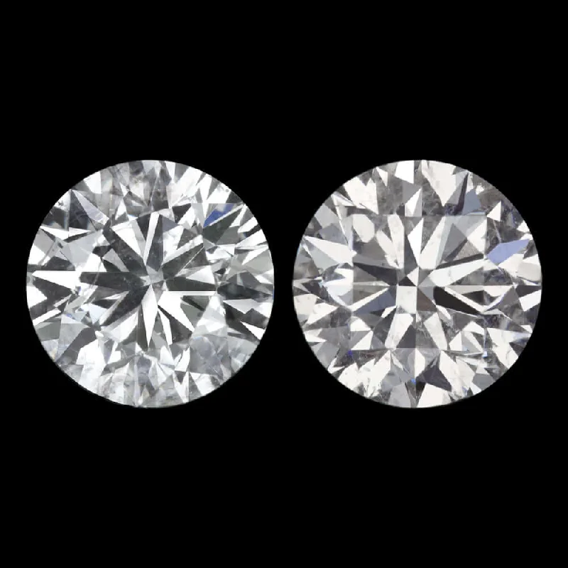 Trendy Earrings For Fall Fashion-1.55ct D-E NATURAL DIAMOND STUD EARRINGS VERY GOOD CUT ROUND BRILLIANT CUT PAIR