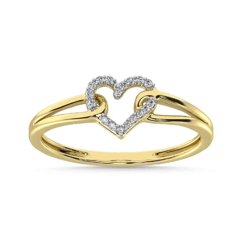 Beautiful Wedding Bands For Couples-Diamond 1/20 Ct.Tw. Promise Ring in 10K Yellow Gold