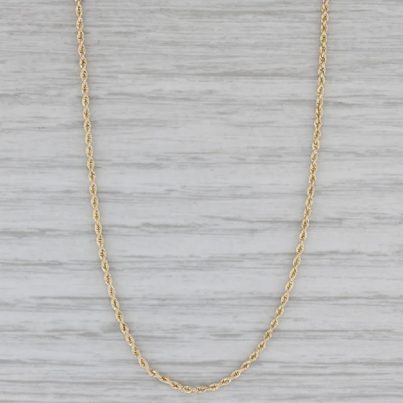 Simple Choker Necklaces For Casual Style-18.25" 1.3mm Rope Chain Necklace 14k Yellow Gold