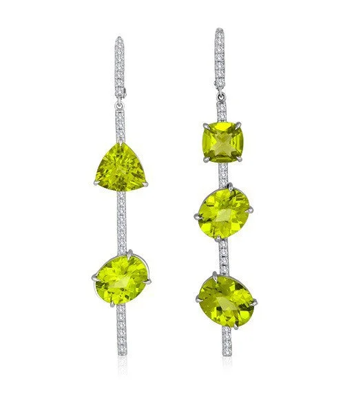 Pearls Earrings For Casual Occasions-Peridot Earrings 7-JSA