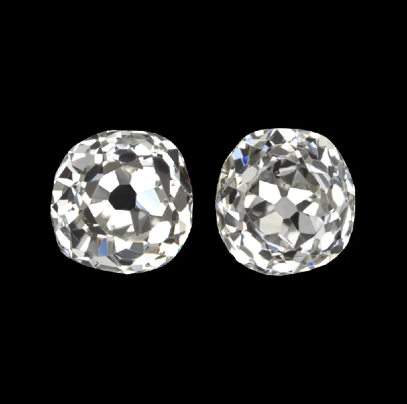 Creative Earrings For Unique Fashion-0.77ct F-G VS OLD MINE CUT DIAMOND STUD EARRINGS MATCHING PAIR LOOSE NATURAL 3/4